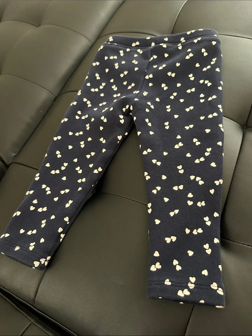 GAP Navy Leggings with Cream Heart Print